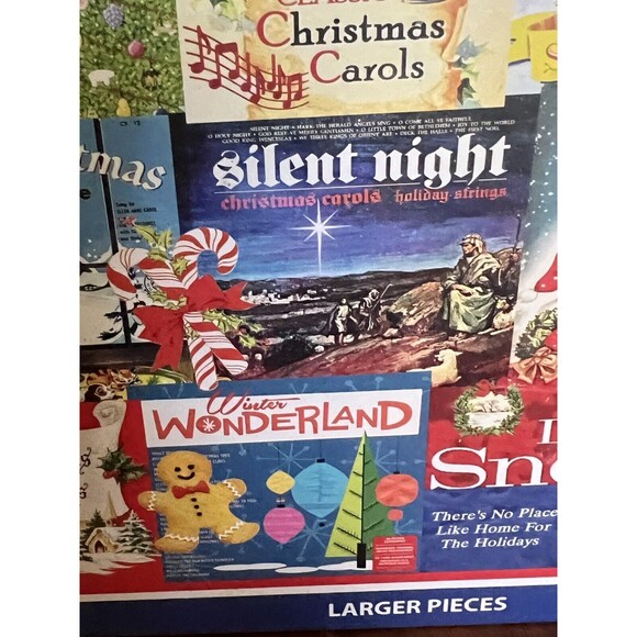 White Mountain Christmas Carols Holiday Santa Jigsaw Puzzle 1000 Pieces Collage - Picture 12 of 16